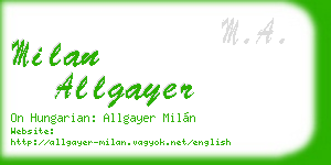 milan allgayer business card